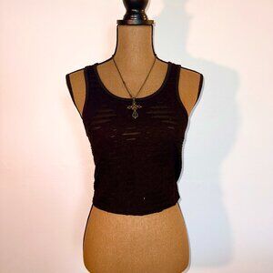 Black mesh tank top